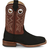 JUSTIN BIG NEWS 11" WESTERN BOOT BLACK COWHIDE FN7022