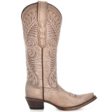 CIRCLE G SAND COWHIDE EMBROIDERY BOOTS L6116