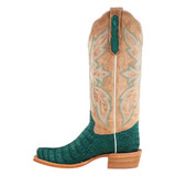 R WATSON WOMENS NUBUCK CAIMAN BELLY NARROW SQUARE 13″ TURQUOISE RWL2011-1