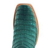 R WATSON WOMENS NUBUCK CAIMAN BELLY NARROW SQUARE 13″ TURQUOISE RWL2011-1