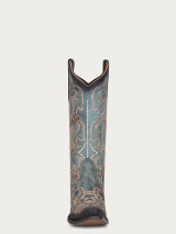 CORRAL WOMENS EMBROIDERY AND TRIAD BLUE JEAN COWBOY BOOT L5869