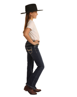 ROCK & ROLL TWO TONE STITCH BOOTCUT JEAN DARK VINTAGE BG4MD03060