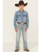 ROCK & ROLL BOYS BOOTCUT STRETCH DENIM JEANS LIGHT WASH BB0BD06133