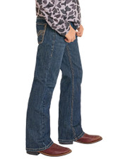 ROCK & ROLL BOYS REGULAR FIT RAISED EMBROIDERED BOOTCUT JEANS BB0BD08009