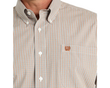 CINCH MENS LONG SLEEVE BUTTON DOWN PLAID SHIRT WHITE MTW1105820
