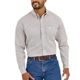 WRANGLER MENS GEORGE STRAIT PRINTED BUTTON DOWN SHIRT GREY 112365404