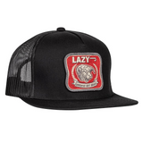 LAZY J BLACK RED AMERICAS BEST BRAND TRUCKER HAT BLACK4BEST