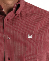 CINCH MENS CLASSIC FIT BUTTON-DOWN SHIRT BURGUNDY MTW1106026