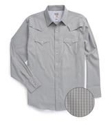 ELY MENS CHECKED STRETCH OUTDOOR PRO SNAP SHIRT GREY 2024002