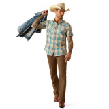 ARIAT MENS HYDER RETRO SHORT SLEEVE TURQUOISE 10054703