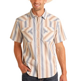 ROCK & ROLL MENS VINTAGE STRIPED SNAP SHIRT PMN3S05751