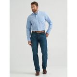 WRANGLER MENS CODY JOHNSON BLUE STRIPE SHIRT 2368020