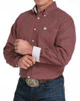 CINCH MENS CLASSIC FIT BUTTON-DOWN SHIRT RED MTW1105992