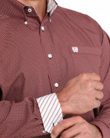 CINCH MENS CLASSIC FIT BUTTON-DOWN SHIRT RED MTW1105992