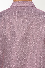 CALVETTI MENS LONG SLEEVE PRINTED SHIRT BURGUNDY HLS2004-108 