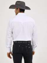 WRANGLER WESTERN LONG SLEEVE SNAP DOBBY STRIPE SHIRT WHITE 75221WH