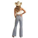ROCK & ROLL WOMENS LIGHT WASH HIGH RISE FLARE JEANS BW6HD03590