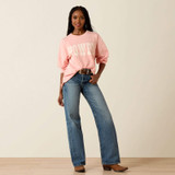 ARIAT CANVAS OVERSIZED LONG SLEEVE T-SHIRT PEACH 10071127