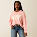 ARIAT CANVAS OVERSIZED LONG SLEEVE T-SHIRT PEACH 10071127