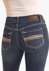 ROCK & ROLL WOMENS STRAIGHT EMB MOD BOOT JEANS MEDIUM VINTAGE BW1MD06033