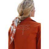 CINCH LADIES WESTERN BOOT STITCH SNAP SHIRT RUST BROWN CTW7501001