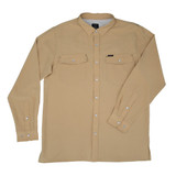 SAN JAC MENS LONG SLEEVE PEARL SNAP SHIRT COWBOY KHAKI COA-LS-CBKH