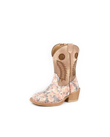 ROPER GIRLS ZIP WILLOW GLITTER WESTERN BOOTS TAN 09-017-1910-3637