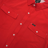SAN JAC MENS SHORT SLEEVE PEARL SNAP SHIRT RED COA-SS-RED