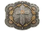 M&F BLAZIN ROXX WOMEN'S CROSS FLOWERS BELT BUCKLE 37947