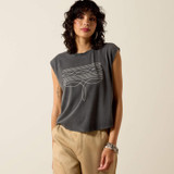 ARIAT DALLAS CROPPED T-SHIRT CHARCOAL WASH 10071109