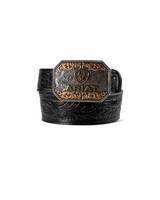 M&F ARIAT BOYS FLORAL EMBOSSED LEATHER BELT BLACK A1309101
