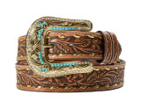M&F ANGEL RANCH DOUBLE LOOP BUCK LACE BELT TAN D140011308