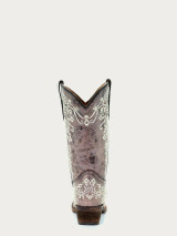 CORRAL TEENS BONE FLORAL EMBROIDERY COWBOY BOOT A2773