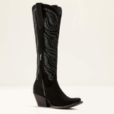 ARIAT LARAMIE X TOE WESTERN BOOT DISTRESSED BLACK SUEDE 10046988