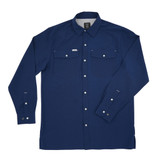 SAN JAC MENS LONG SLEEVE PEARL SNAP SHIRT NAVY COA-LS-NVY