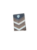 M&F ARIAT MENS CHEVRON PATCHWORK TRIFOLD WALLET A3563797