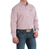 CINCH MENS CLASSIC FIT BUTTON DOWN SHIRT PINK/BLACK MTW1106044