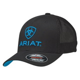 M&F ARIAT FLEX FIT BLUE EMBOSSED LOGO CAP BLACK 1502301