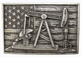 M&F NOCONA MENS PUMP JACK RECTANGLE BELT BUCKLE 37957