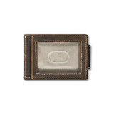 M&F CARD CASE SILICONE BAND MONEY CLIP WALLET BROWN A3400302
