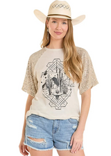 ROCK & ROLL WOMEN'S OVERSIZED TEE NATURAL BW21T08426