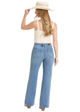 ROCK & ROLL WOMENS DISTRESSED WIDE LEG JEAN MID WASH BW6HD08496