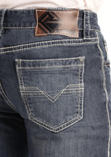 ROCK & ROLL MENS REGULAR FIT PISTOL STRAIGHT JEANS MID WASH M1P3473