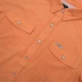SAN JAC MENS SHORT SLEEVE PEARL SNAP SHIRT PEACH STRIPE COA-SS-PSTRP