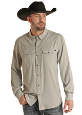 ROCK & ROLL MENS COWBOY TEKWESTERN SNAP FRONT SHIRT TAN BMN2S06797