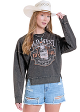 ROCK & ROLL WOMENS WILD WEST PULLOVER WITH VENTS BLACK BW91T08433
