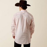 ARIAT WRINKLE FREE WALLY FITTED SHIRT BARELY PINK GEO PRINT 10073690