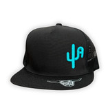 CACTUS ALLEY PUFF DADDY TURQUOISE PUFF SNAPBACK CAP BLACK 6006BLK-S139TRQ 