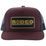 HOOEY "RODEO" HAT MAROON/BLACK W/ BLACK & YELLOW PATCH 2553T-MABK