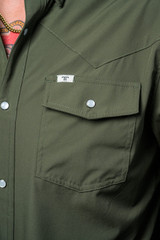 FERRELL CORE MEN'S LONG SLEEVE SNAP SHIRT OLIVE GREEN FSL1002332